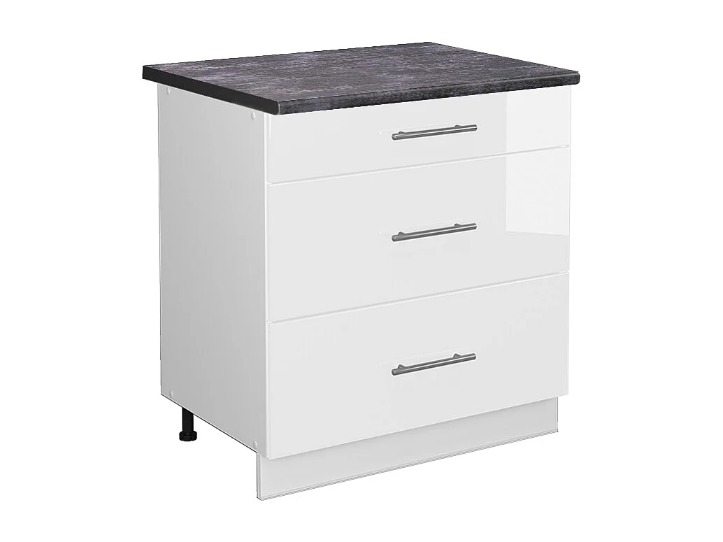 Meuble cuisine blanc haute brillance 80x60x82 fame-line