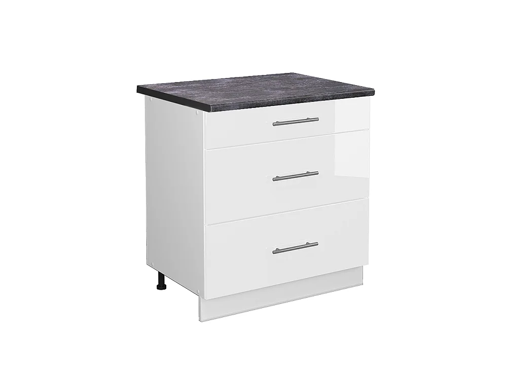 Meuble cuisine blanc haute brillance 80x60x82 fame-line