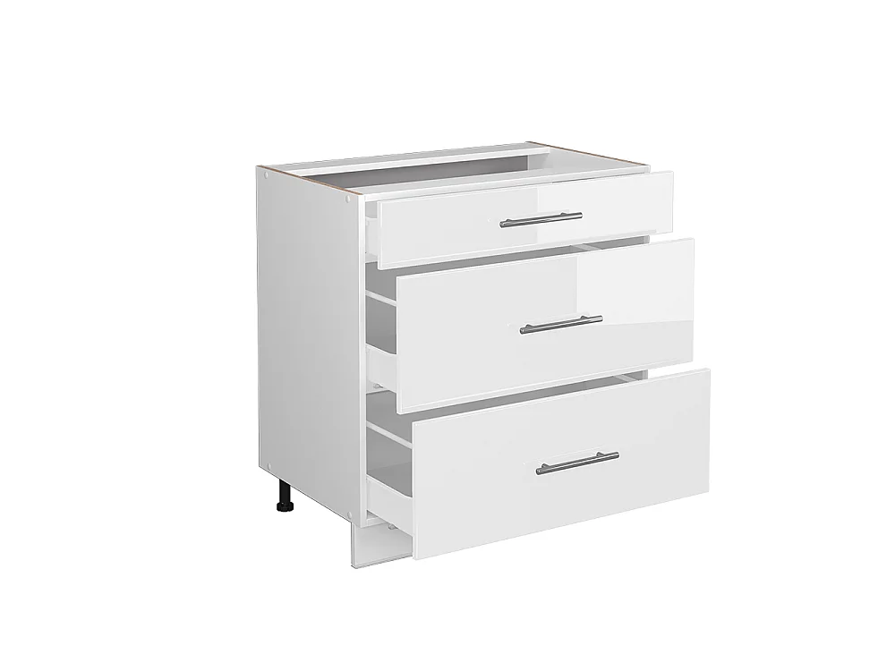 Meuble cuisine blanc haute brillance 80x60x82 fame-line