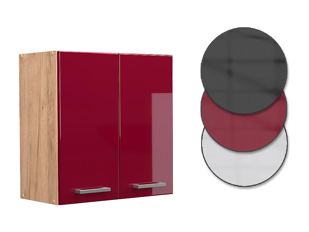 Elément haut de cuisine rouge brillant 60x31x60 r-line