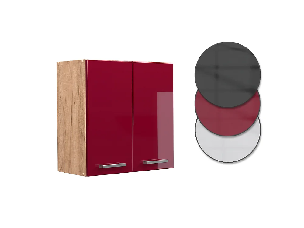 Elément haut de cuisine rouge brillant 60x31x60 r-line