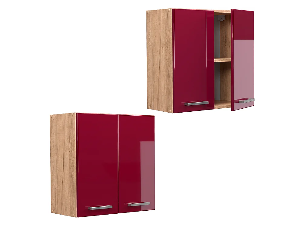 Elément haut de cuisine rouge brillant 60x31x60 r-line