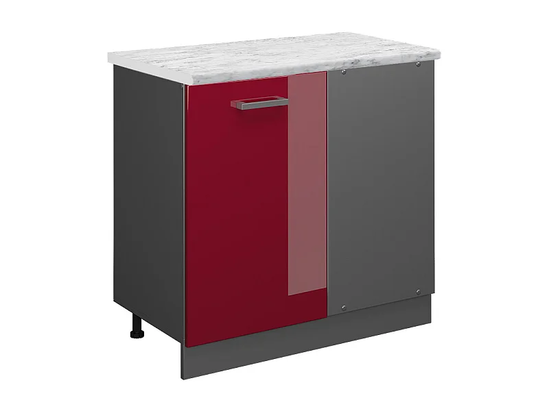 Armario de esquina rojo de alto brillo 86x60x81.6 r-line