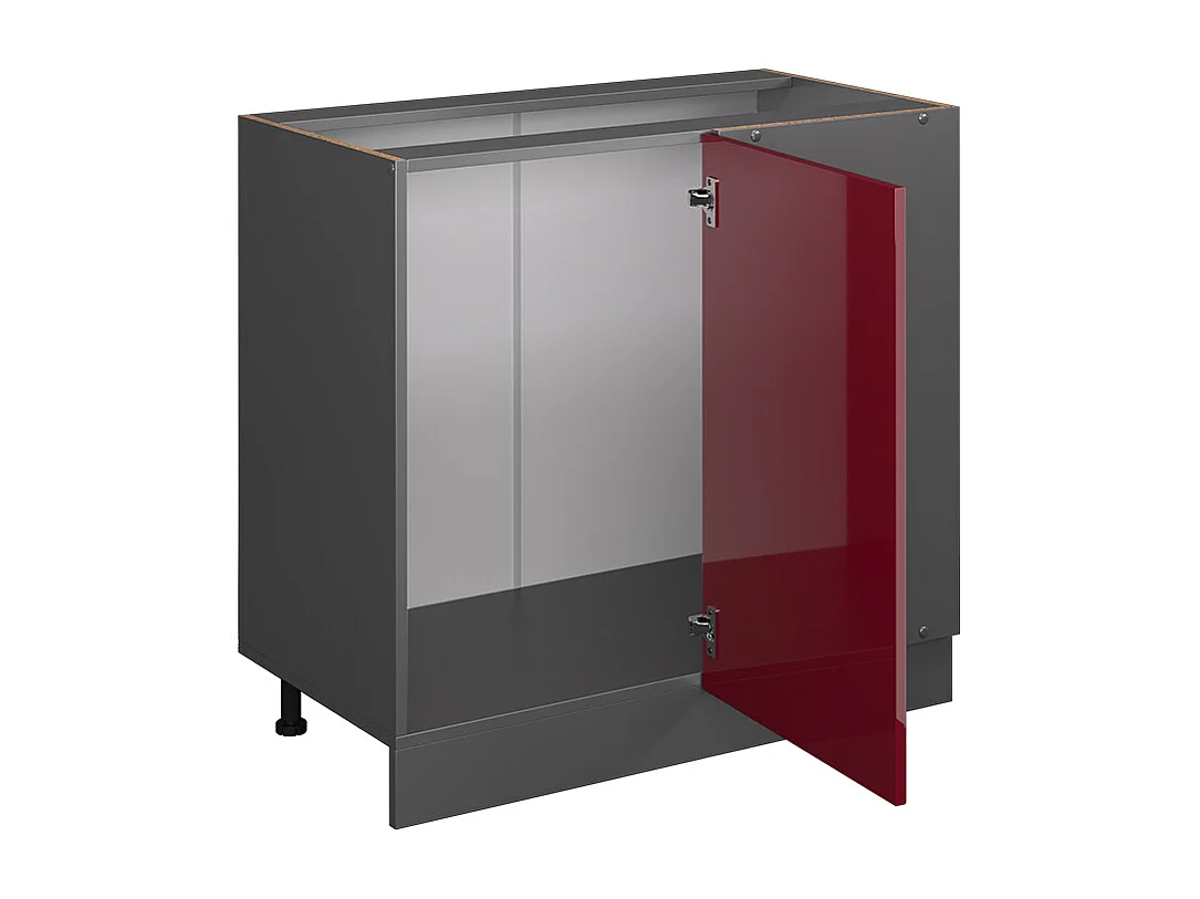 Armario de esquina rojo de alto brillo 86x60x81.6 r-line
