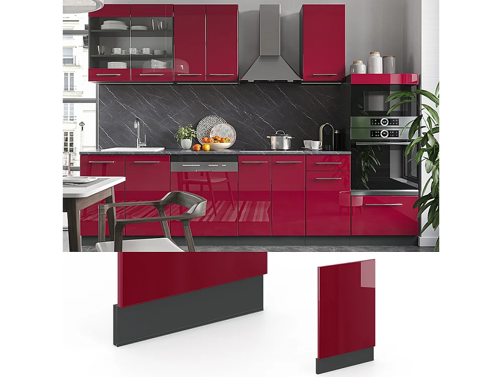 Panel przedni bordowa czerwień wysoki połysk 45x1.6x67.4 fame-line