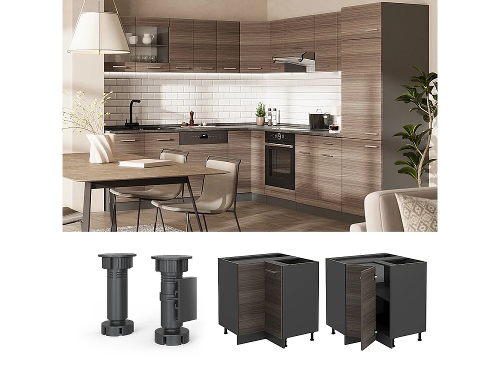 Armario de esquina gris noble 75.6x60x81.6 r-line