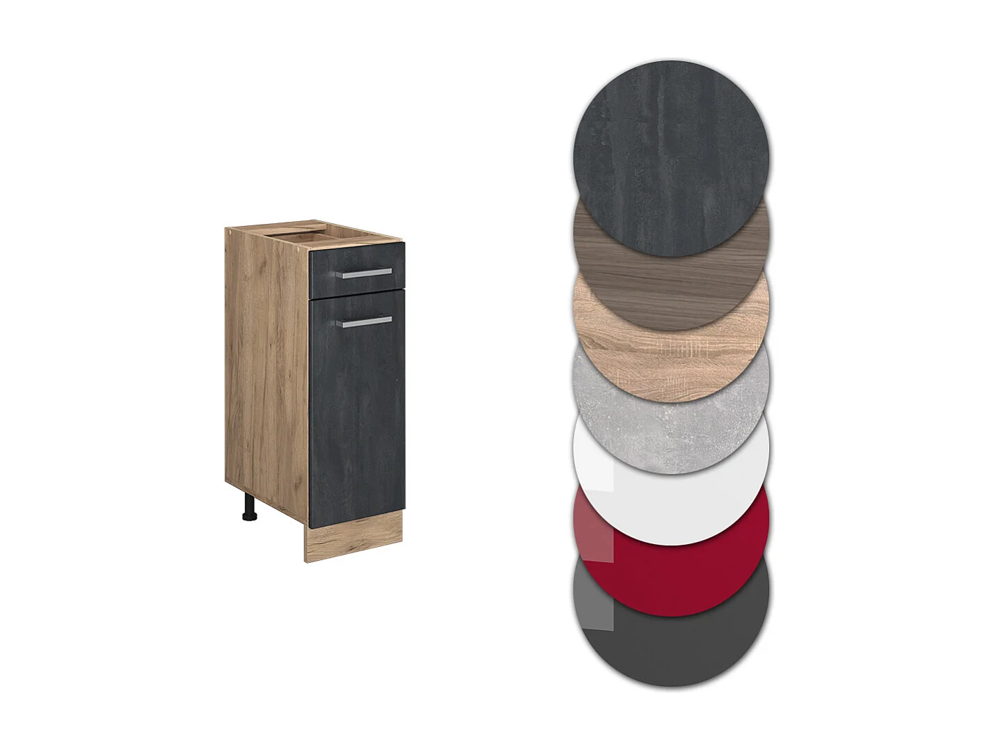 Mueble bajo de cocina hormigón negro 30x46x81.6 r-line