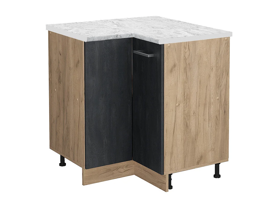 Armario de esquina hormigón negro 75.6x60x81.6 r-line