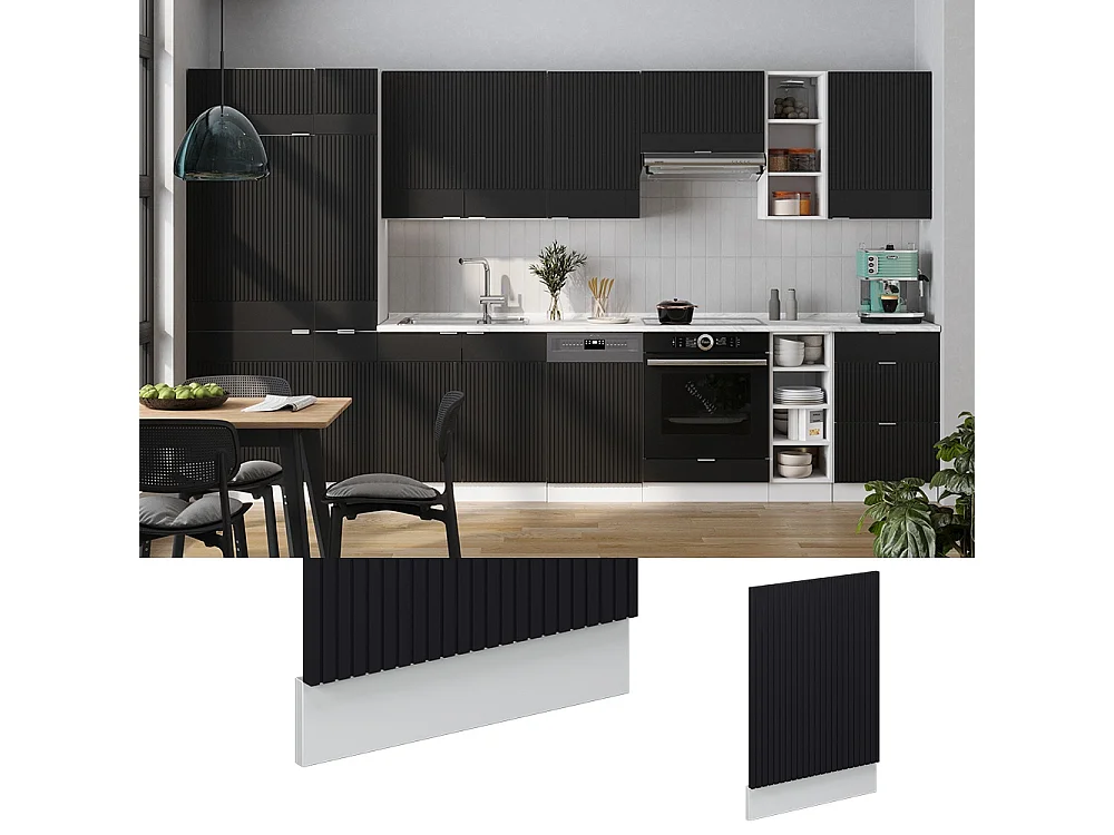 Façade noir rayé 45x1.6x67.4 fame-line