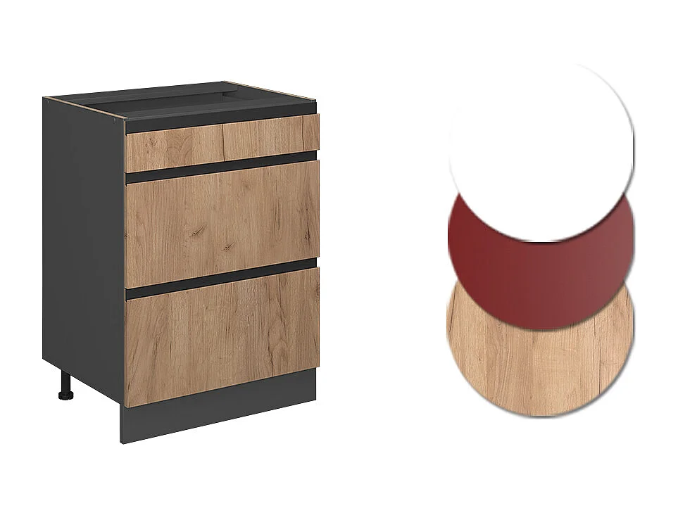 Mobiletto base per cucina quercia dorata 60x46x81.6 r-line