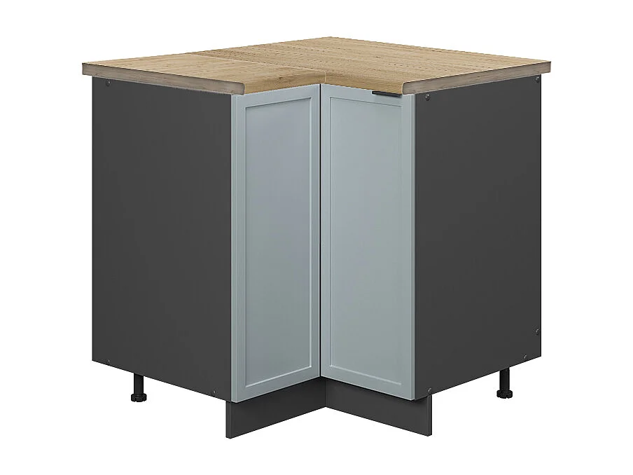 Eckunterschrank hellblau-grau 80.5x60x82 fame-line