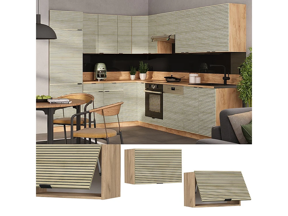 Wall cabinet oak panel 60x34.1x40 fame-line