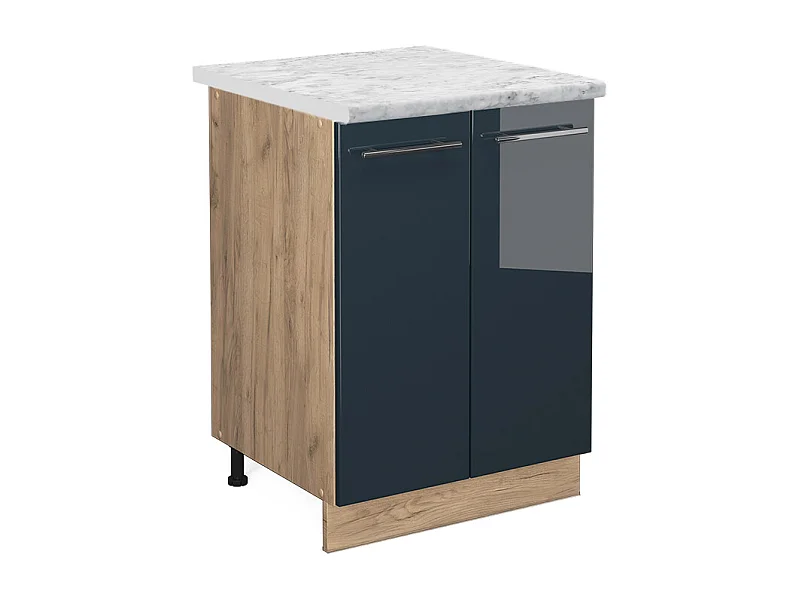Mueble bajo de cocina azul oscuro alto brillo 60x60x82 fame-line