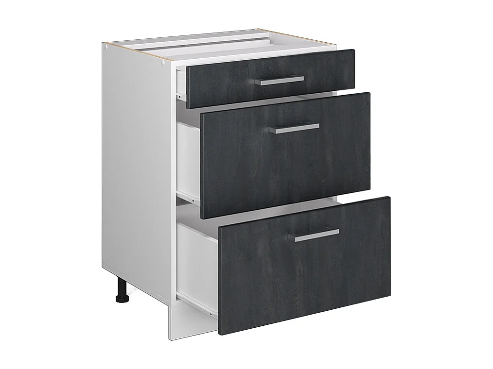 Meuble cuisine béton noir 60x60x81.6 r-line