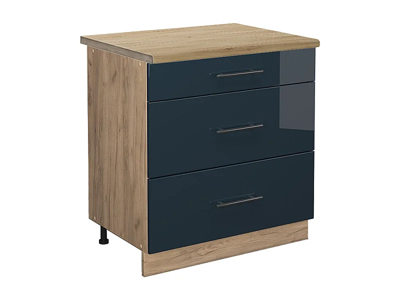 Küchenunterschrank dunkelblau hochglanz 80x60x82 fame-line