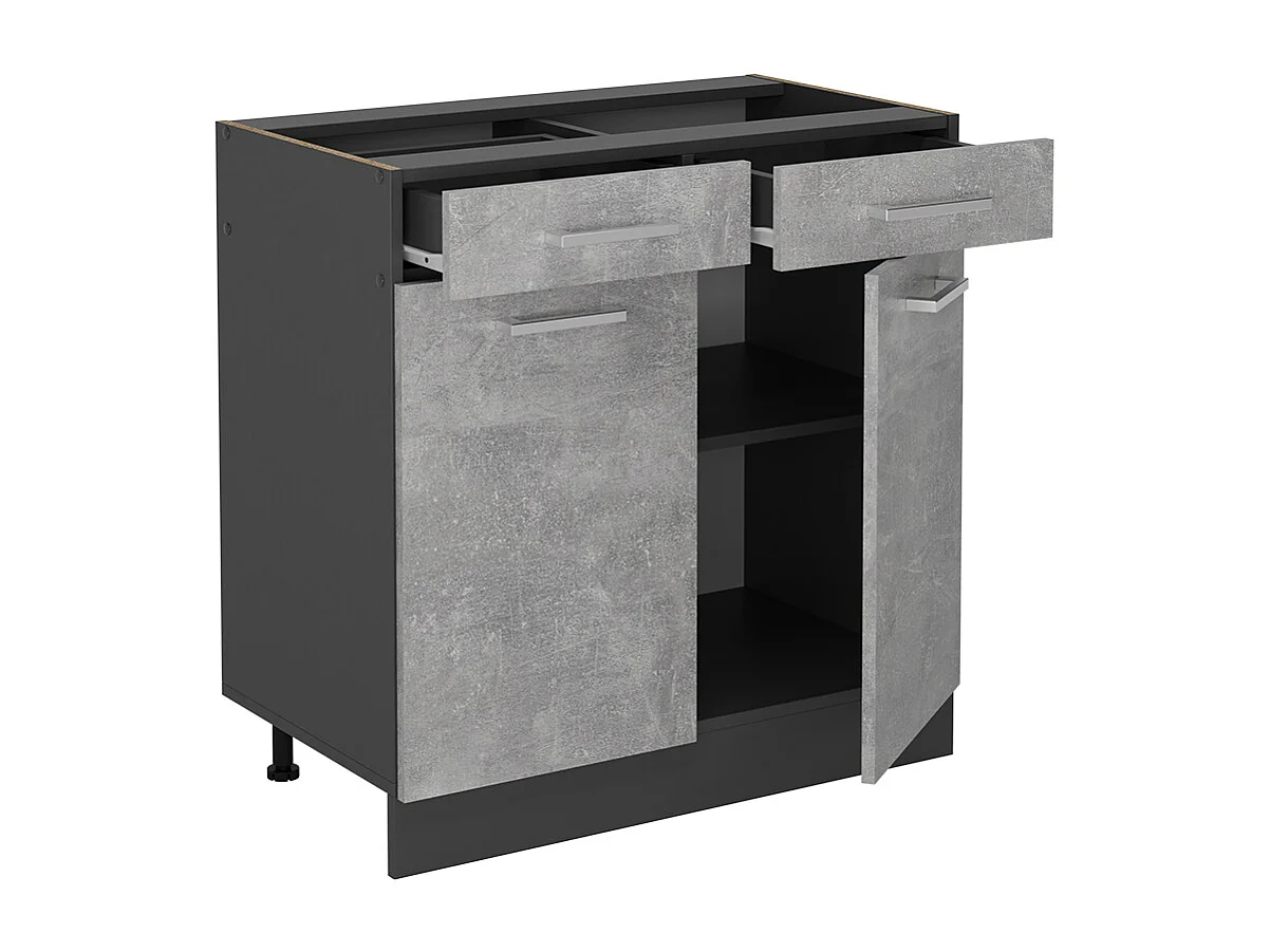 Mobiletto base per cucina calcestruzzo 80x46x81.6 r-line