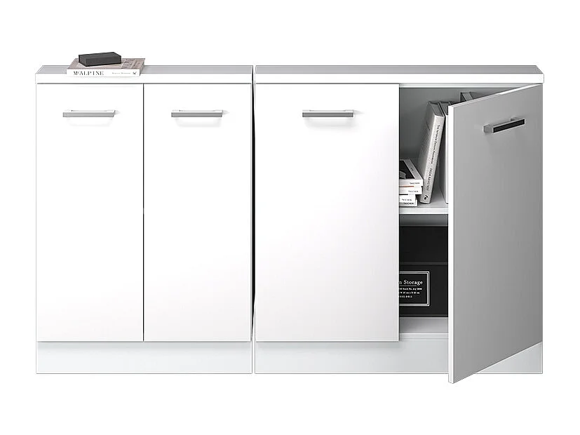 Meuble sous pente blanc haute brillance 140x46x81.6 r-line