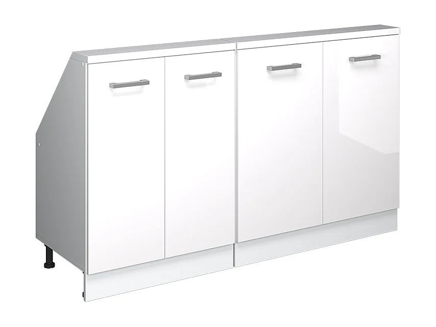 Meuble sous pente blanc haute brillance 140x46x81.6 r-line