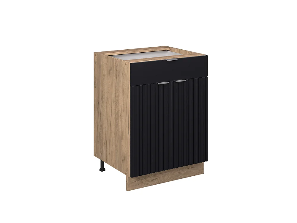 Küchenunterschrank schwarz gestreift 60x60x82 fame-line