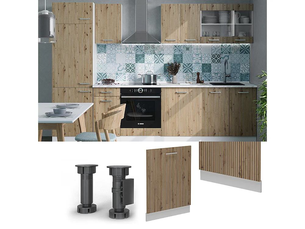 Façade de lave-vaisselle chêne artisan 60x1.6x81.8 r-line