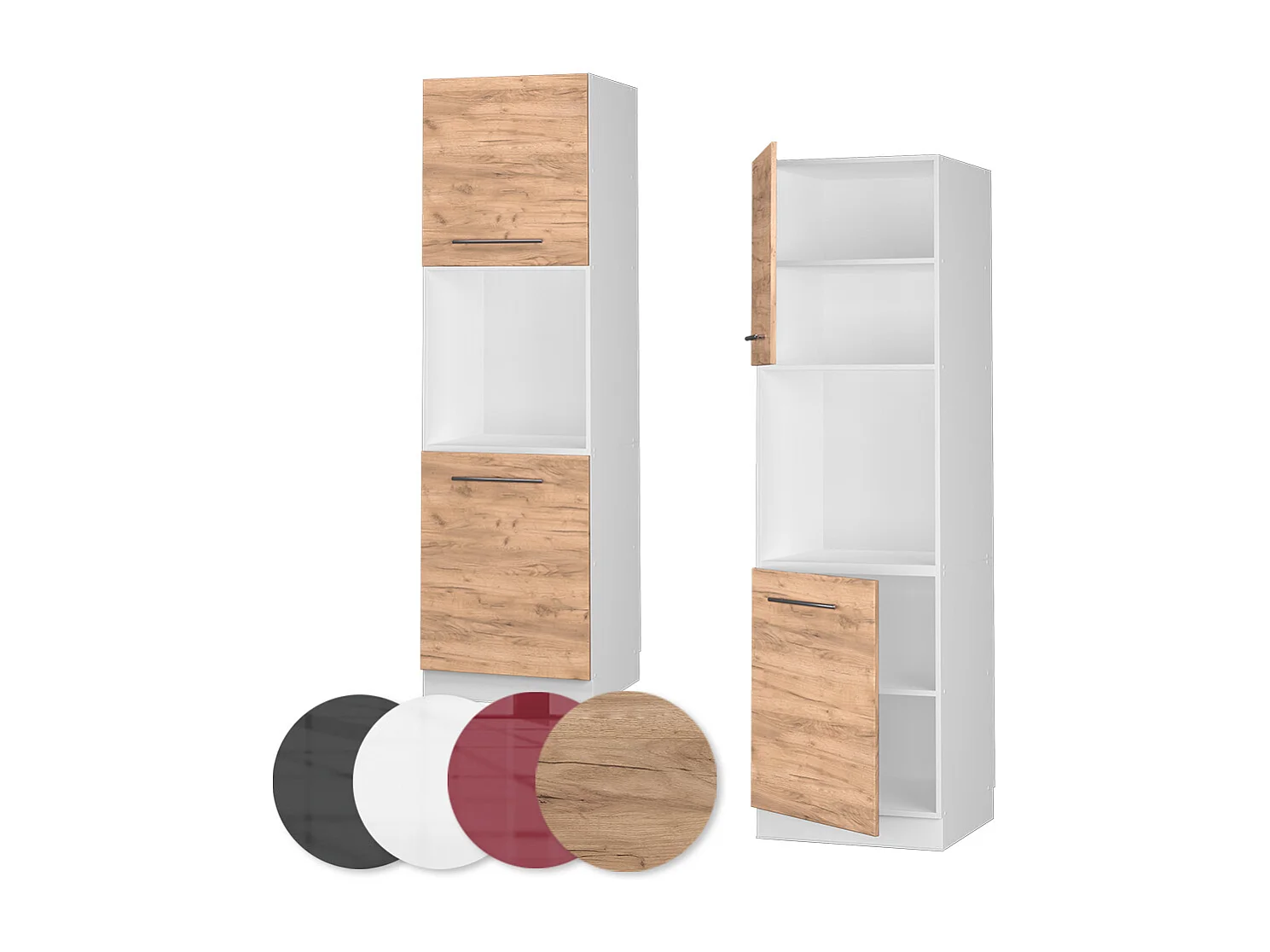 Meuble pour four chêne de force doré 60x58x206.8 fame-line