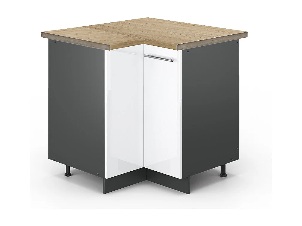 Armario de esquina blanco alto brillo 80.5x60x82 fame-line