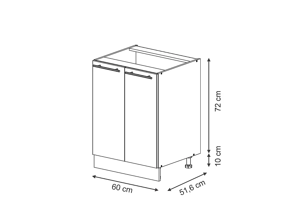 Küchenunterschrank anthrazit hochglanz 60x60x82 fame-line