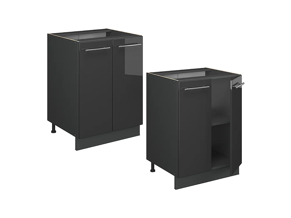 Küchenunterschrank anthrazit hochglanz 60x60x82 fame-line