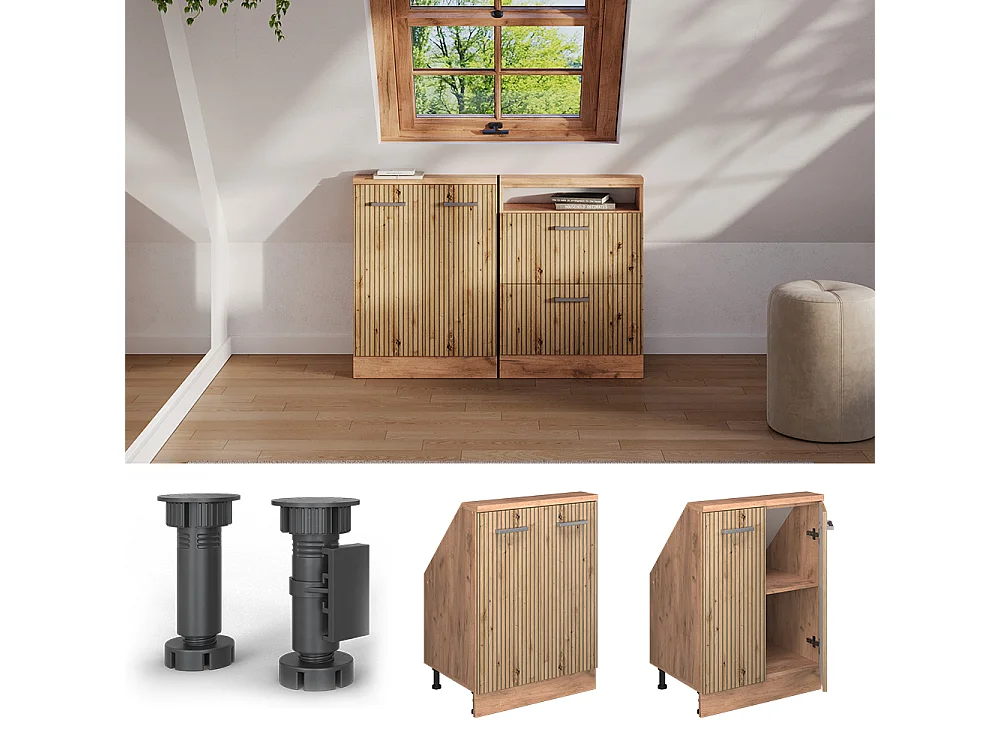 Meuble sous pente chêne artisan 60x46x81.6 r-line