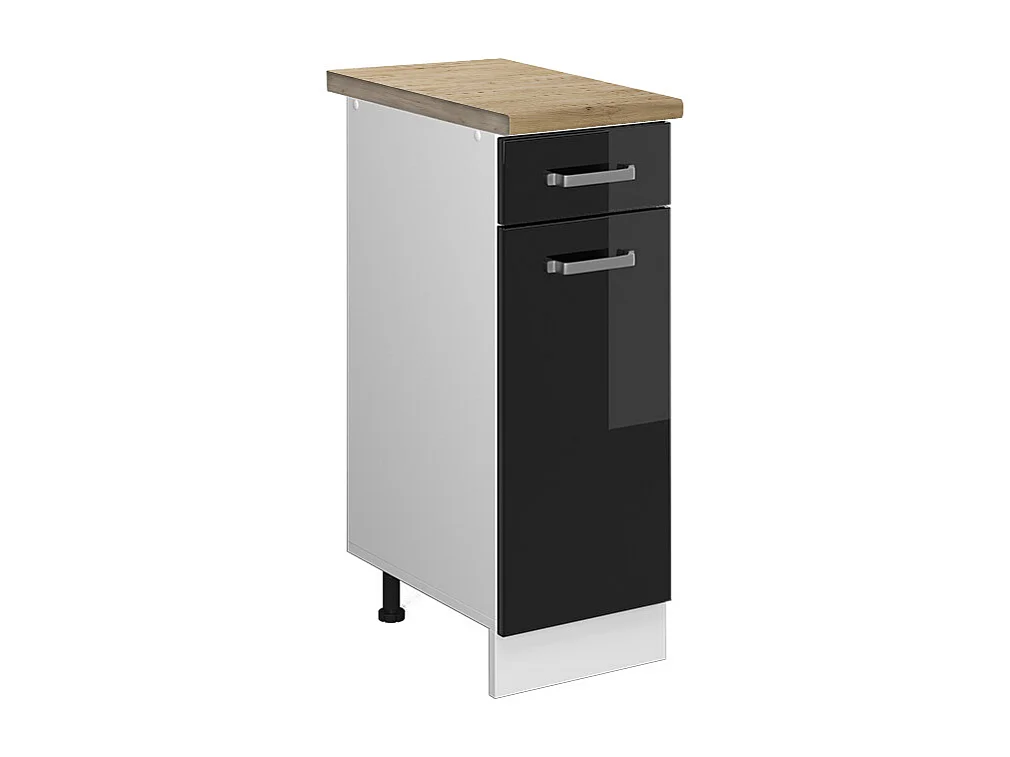 Mobiletto base per cucina nero lucido 30x60x81.6 r-line