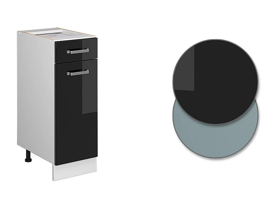 Mobiletto base per cucina nero lucido 30x60x81.6 r-line
