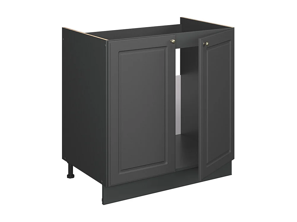 Meuble bas sous-évier anthrazit-gold landhaus 80x60x82 fame-line