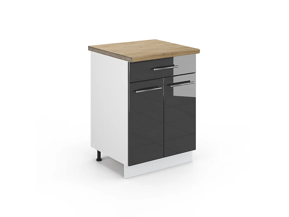 Meuble cuisine anthracite haute brillance 60x60x82 fame-line
