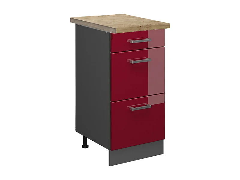 Mueble bajo de cocina rojo de alto brillo 40x60x81.6 r-line