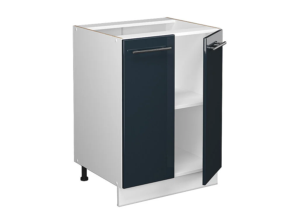 Meuble bas de cuisine bleu foncé brillant 60x60x82 fame-line