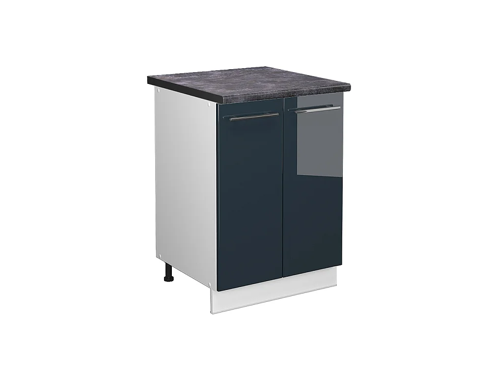 Mobiletto base cucina blu scuro lucido 60x60x82 fame-line