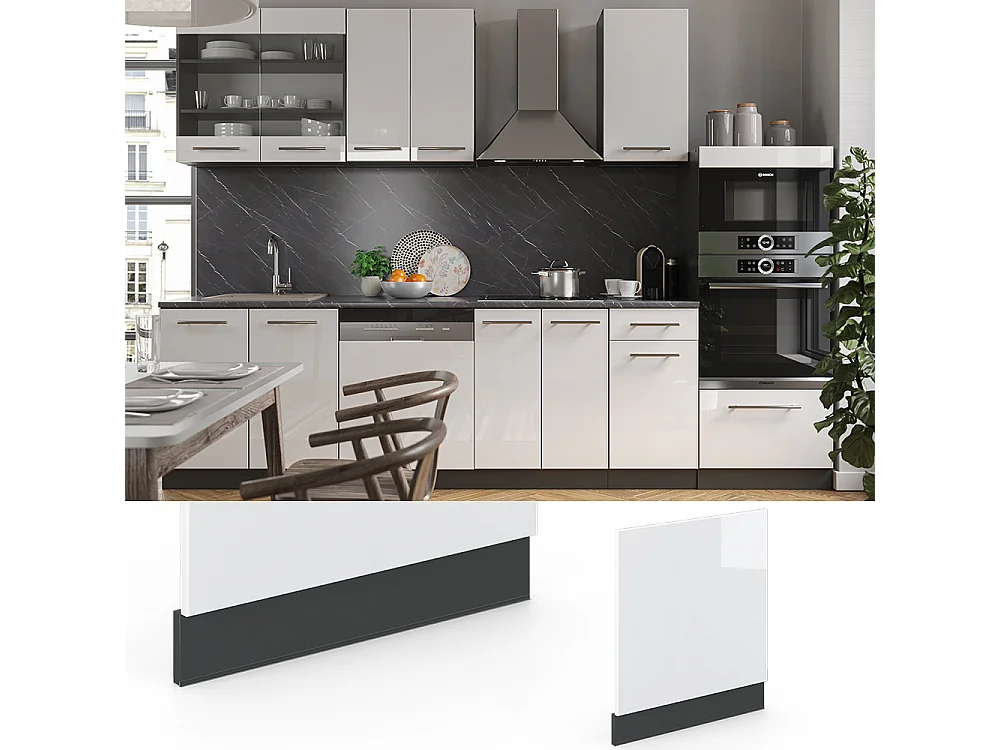 Panel frontal blanco alto brillo 60x1.6x67.4 fame-line