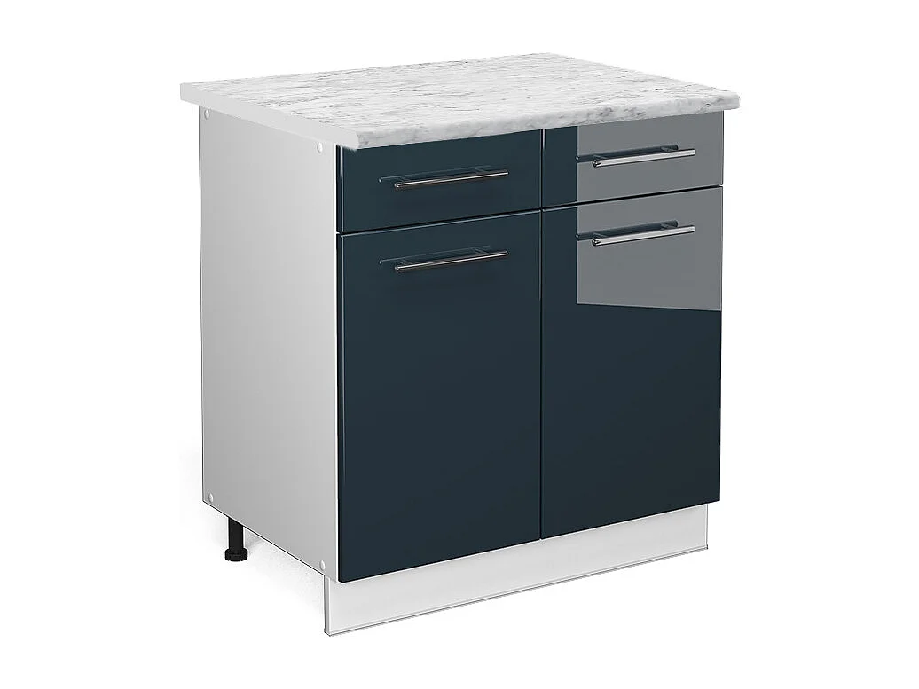 Meuble cuisine bleu foncé brillant 80x60x82 fame-line