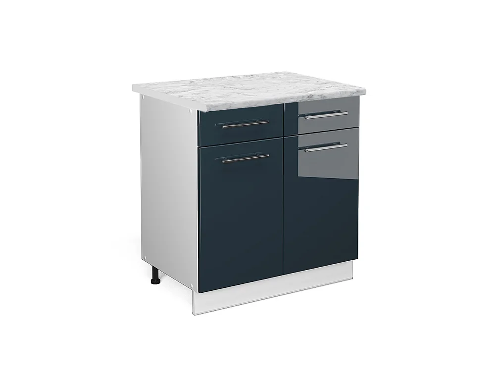 Mobiletto base per cucina blu scuro lucido 80x60x82 fame-line