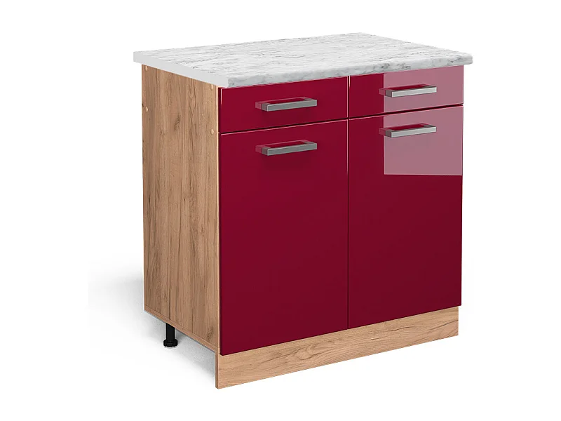 Meuble cuisine rouge brillant 80x60x81.6 r-line