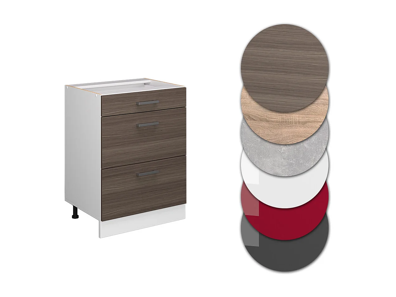 Mueble bajo de cocina gris noble 60x46x81.6 r-line