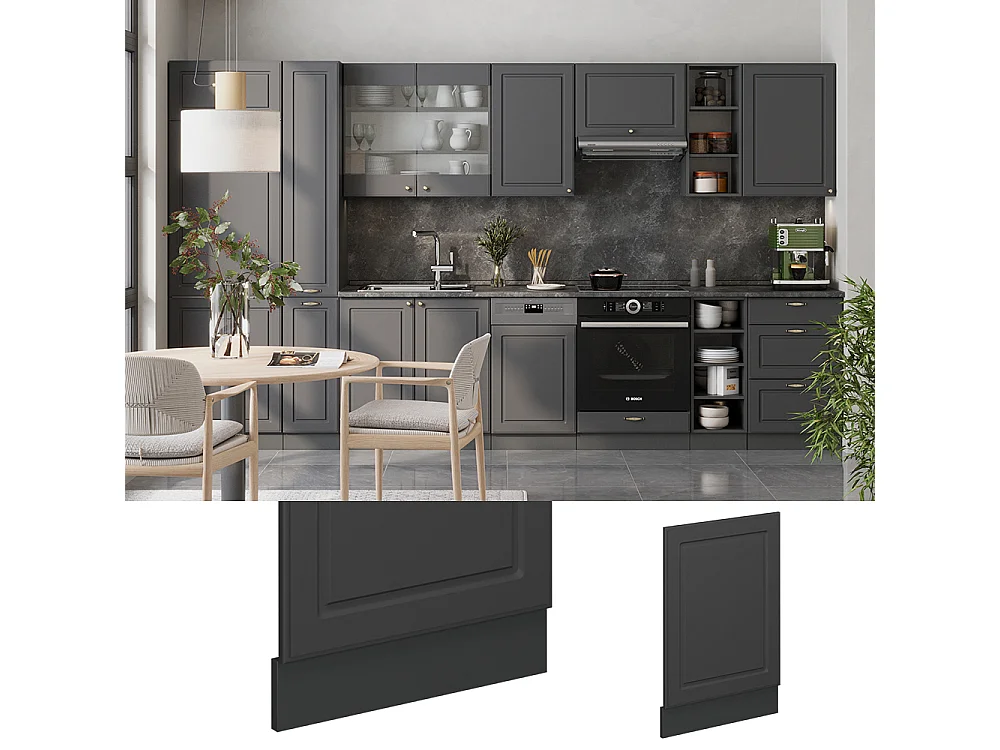 Panel frontal antracita-oro landhaus 45x1.6x67.4 fame-line