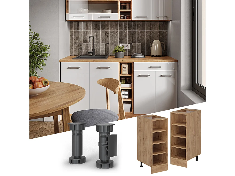 Scaffale da cucina quercia dorata 30x60x81.6 r-line