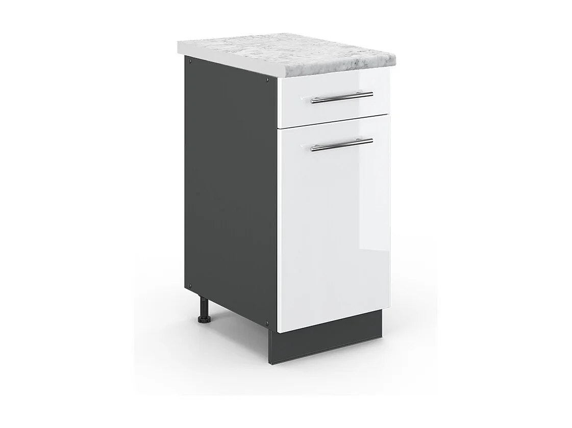 Mueble bajo de cocina blanco alto brillo 40x60x82 fame-line