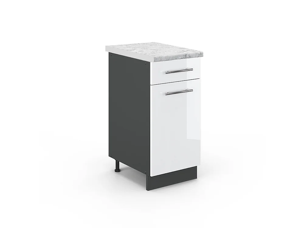 Meuble cuisine blanc haute brillance 40x60x82 fame-line