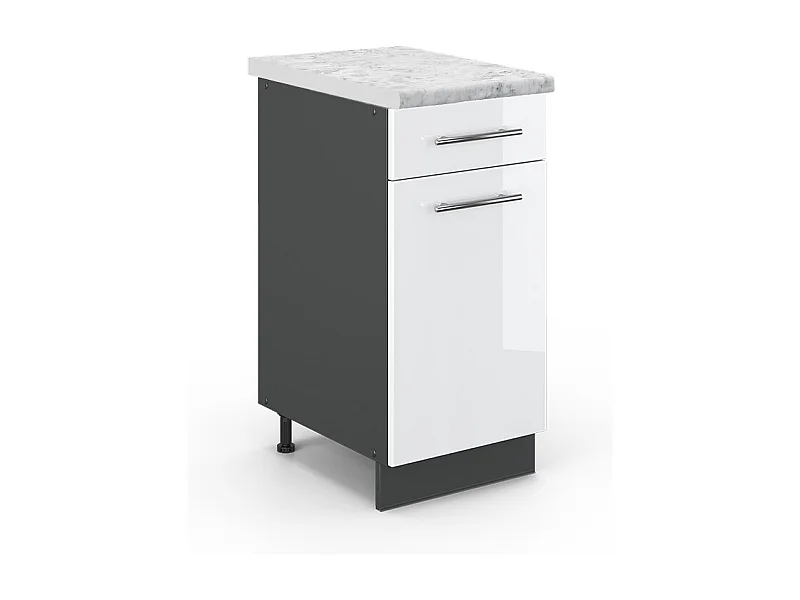 Meuble cuisine blanc haute brillance 40x60x82 fame-line