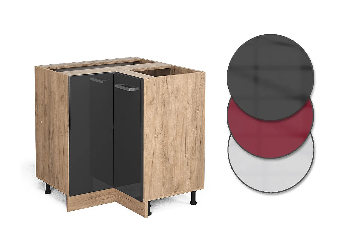 Mobile ad angolo cucina antracite lucido 75.6x60x81.6 r-line