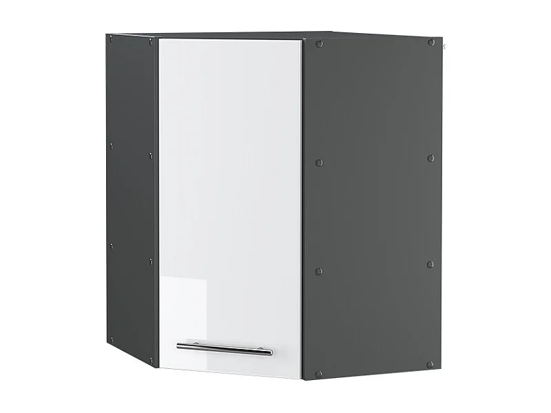 Armario colgante de esquina blanco alto brillo 57x34.1x72 fame-line