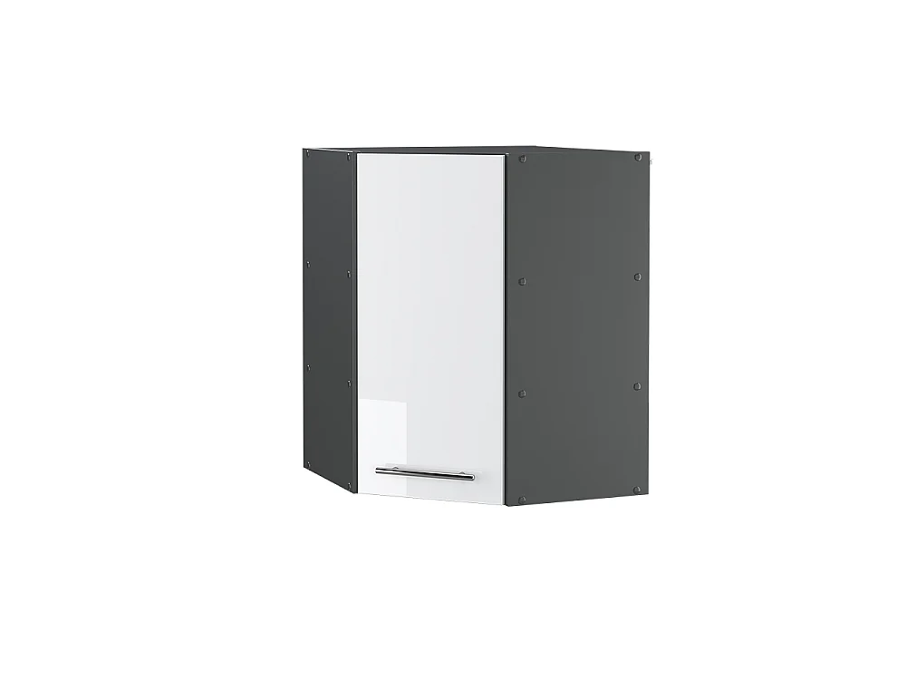 Hörnhängande skåp vit högblank 57x34.1x72 fame-line