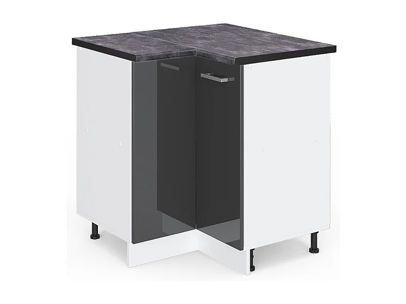 Armario de esquina antracita alto brillo 75.6x60x81.6 r-line